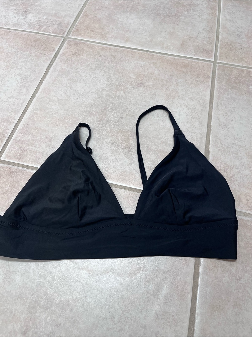 aerie Black Triangle Swim Bikini Top